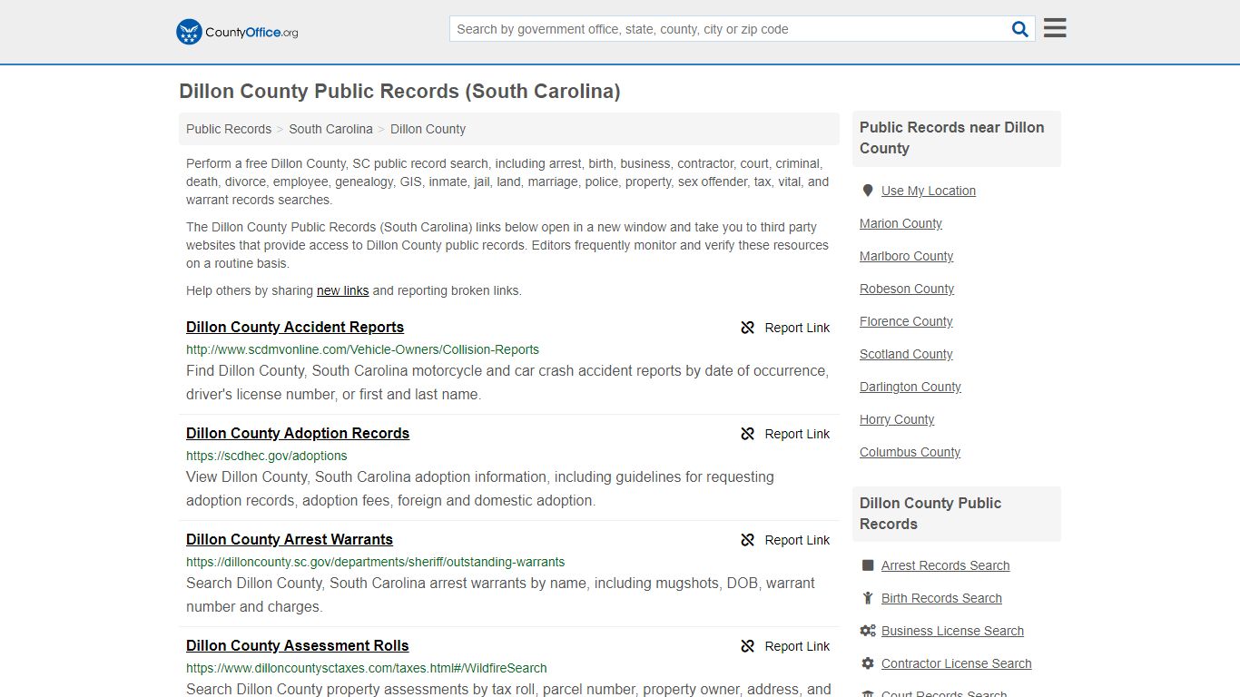 Public Records - Dillon County, SC (Business, Criminal ...