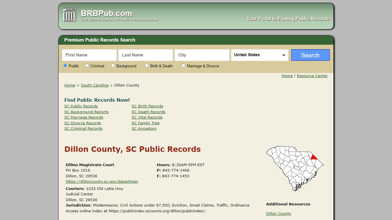 Dillon County Public Records | Search South Carolina ...
